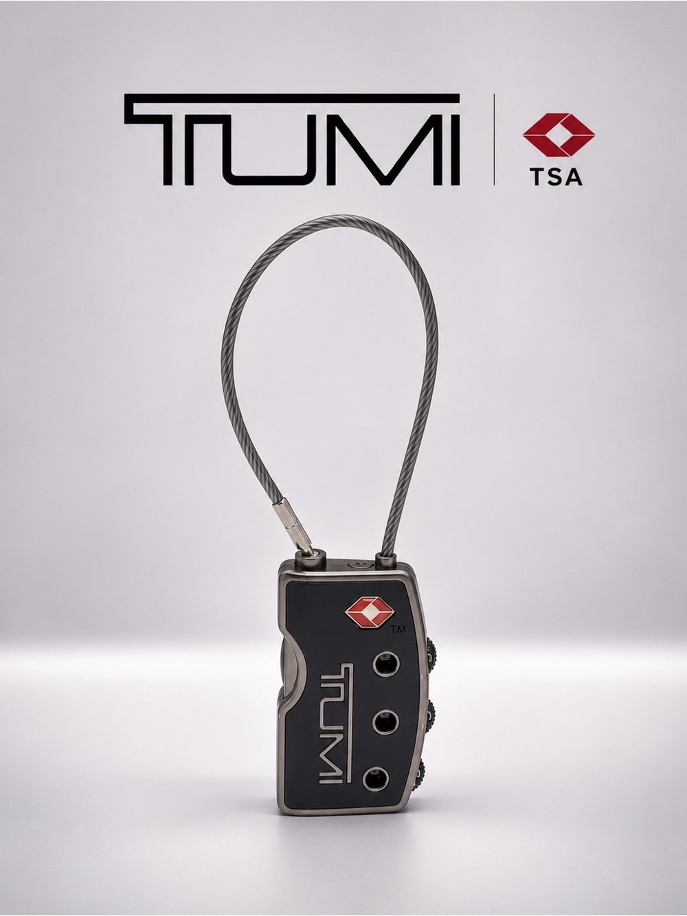 TUMI TSA Approved 3-Digit Combination Luggage Lock Resettable Cable Lock